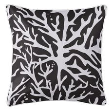 Sea Coral Coastal Pillow - Black