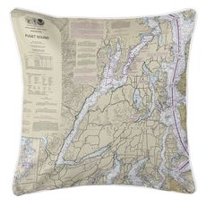 Great Penninsula, Hood Canal, WA Nautical Chart Pillow