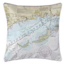 Crystal Beach, Honeymoon Island, FL Nautical Chart Pillow