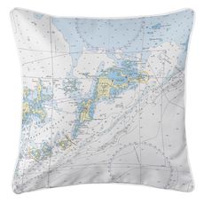 Virgin Gorda, BVI II Nautical Chart Pillow