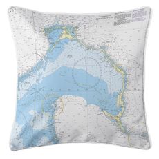 Eleuthera Island, Bahamas Nautical Chart Pillow