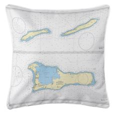 The Cayman Islands, West Indies Nautical Chart Pillow