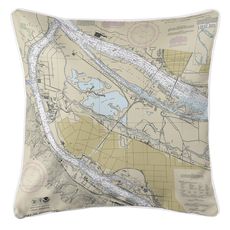 Portland North, OR Nautical Chart Pillow