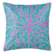Sea Coral Coastal Pillow - Purple, Turquoise