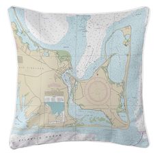 Edgartown, Chappaquiddick Island, MA Nautical Chart Pillow