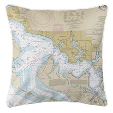 Panama City, St. Andrew Bay, FL Nautical Chart Pillow