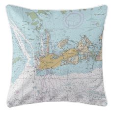 Key West, Florida Nautical Chart Pillow