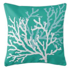 Coral Duo On Aqua Pillow