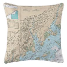 Norwalk, Connecticut Nautical Chart Pillow