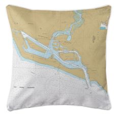 Newport Bay, California Nautical Chart Pillow