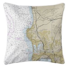 La Jolla, CA Nautical Chart Pillow