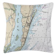 Carolina Beach, Wilmington Beach, Kure Beach, North Carolina Nautical Chart Pillow