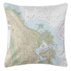 Scituate Harbor, MA Nautical Chart Pillow