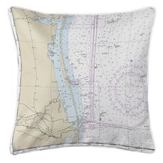 Padre Island, Laguna Madre, TX Nautical Chart Pillow