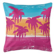 Palm Trees Coastal Pillow