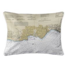 Santa Cruz, Capitola, CA Nautical Chart Lumbar Coastal Pillow