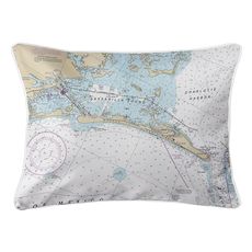 Gasparilla Island, FL Nautical Chart Lumbar Coastal Pillow