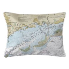 Crystal Beach, Honeymoon Island, FL Nautical Chart Lumbar Coastal Pillow