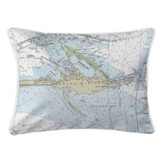 Dauphin Island, AL Nautical Chart Lumbar Coastal Pillow