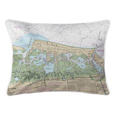 Wildwood, NJ Nautical Chart Lumbar Coastal Pillow