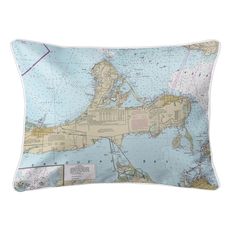 Catawba Island, Marblehead, OH Nautical Chart Lumbar Coastal Pillow