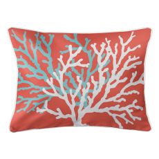 Coral Duo On Coral Lumbar Pillow