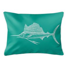 Sailfish Aqua Lumbar Coastal Pillow