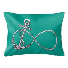 Infinity Anchor Aqua Lumbar Coastal Pillow