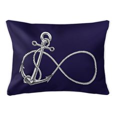 Infinity Anchor Navy Lumbar Coastal Pillow