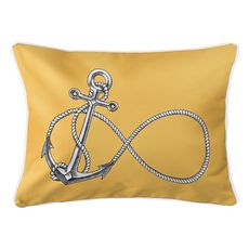 Infinity Anchor Yellow Lumbar Coastal Pillow