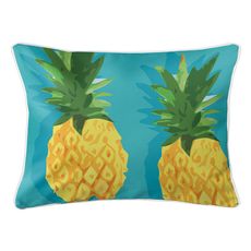 Summer Pineapple Lumbar Coastal Pillow