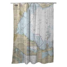 West End of Lake Erie, MI-OH Nautical Chart Shower Curtain