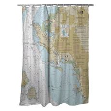 San Francisco Bay, Richmond, CA Nautical Chart Shower Curtain