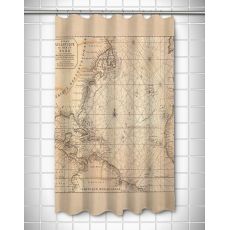 Old World Nautical Chart Shower Curtain