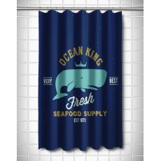 Ocean King Whale Shower Curtain