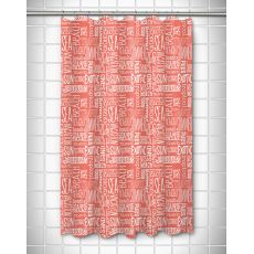 Beach Vacation Words Coral Shower Curtain