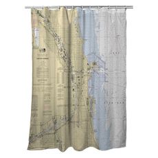 Chicago Harbor, IL Nautical Chart Shower Curtain