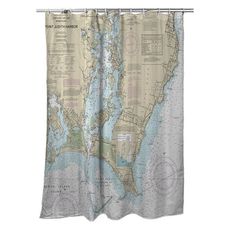 Point Judith Harbor, RI Nautical Chart Shower Curtain