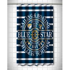 Blue Star Sailing Shower Curtain