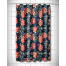 Hibiscus Plaid Shower Curtain