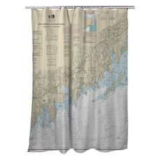 Stamford, Norwalk, CT Nautical Chart Shower Curtain