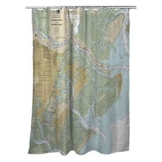 Savannah River and Wassaw Sound, GA Nautical Chart Shower Curtain