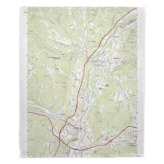 Hanover, NH Topo Map Fleece Throw Blanket