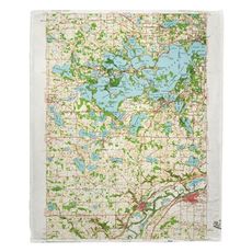 Lake Minnetonka, MN (1958) Topo Map Fleece Throw Blanket