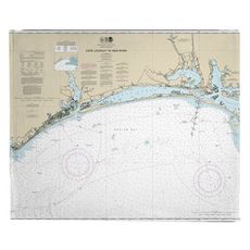Cape Lookout to New River, NC Nauitcal Chart Fleece Throw Blanket