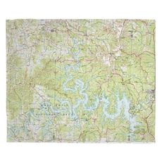 Table Rock Lake, MO (1985) Topo Map Fleece Throw Blanket