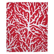 Coral Red Fleece Throw Blanket