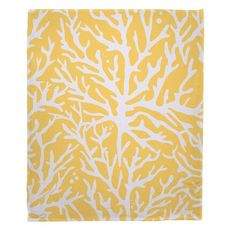 Coral Yellow Fleece Throw Blanket