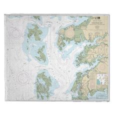Chesapeake Bay; Tangier Sound Northern, MD-VA Nautical Chart Fleece Throw Blanket
