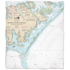 Nc: Portsmouth Island To Beaufort, Nc Nautical Chart Fleece Throw Blanket